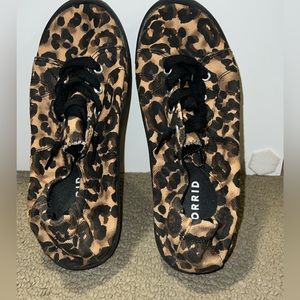 Torrid size 7W leopard slip on shoes